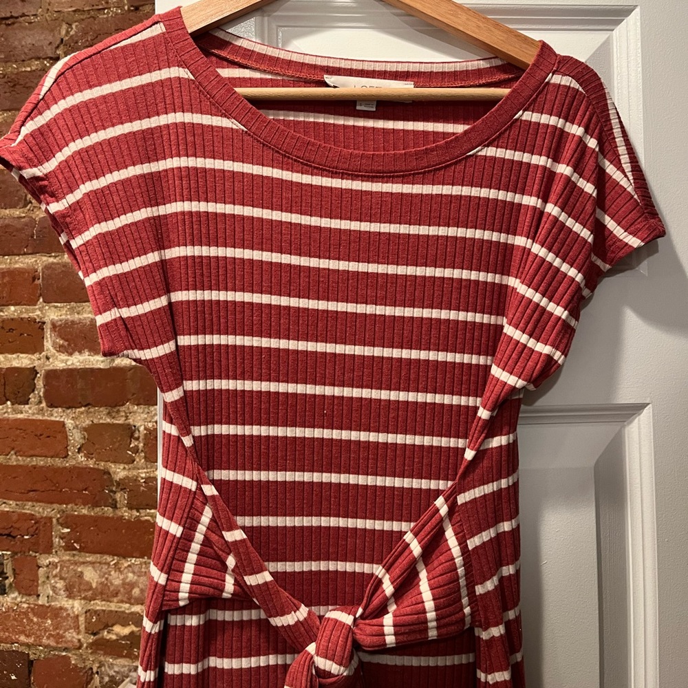 Midi stripe wrap dresss